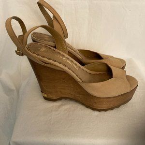 Juicy Couture Wood Wedge Leather Heel 7.5 M